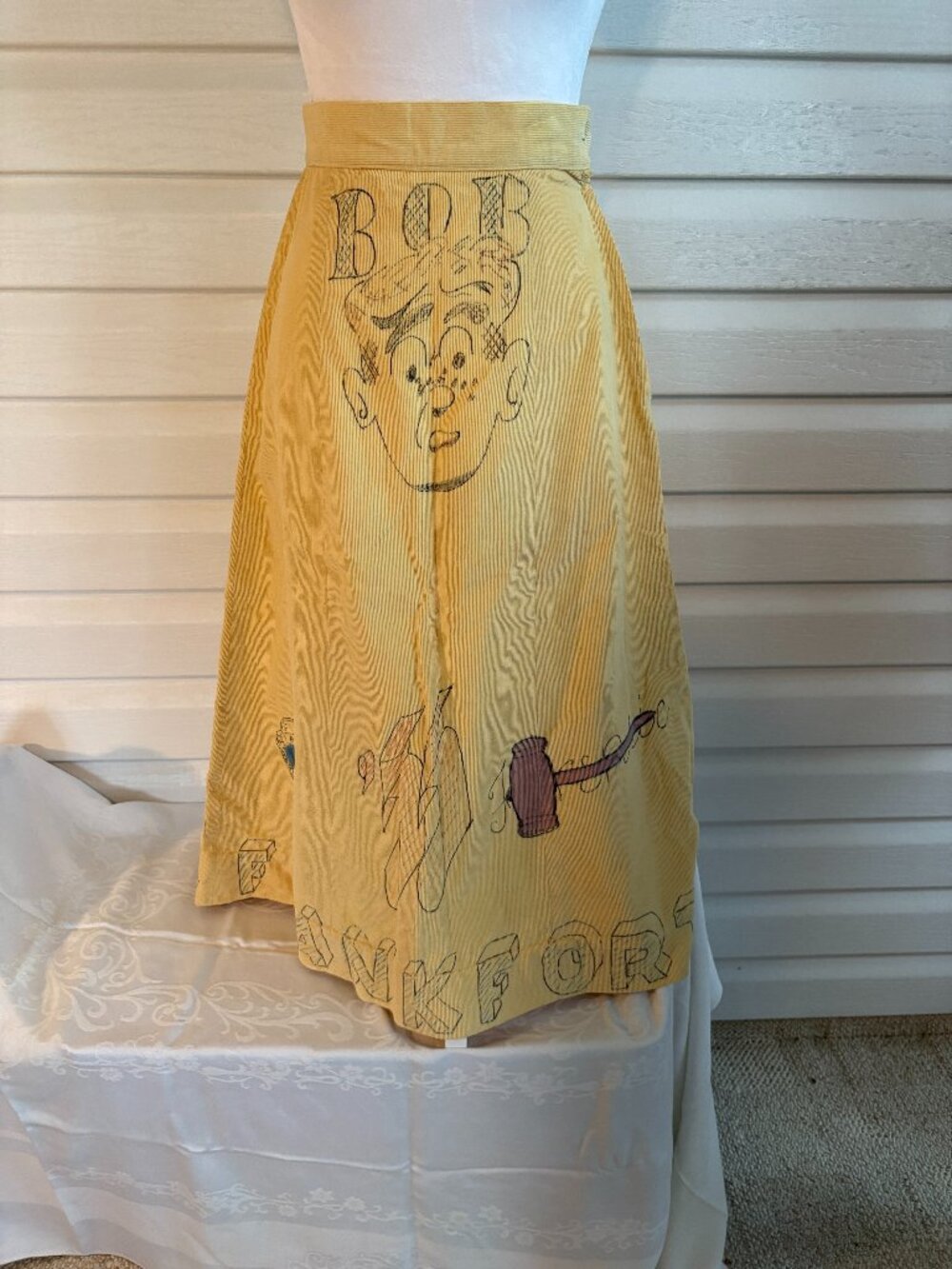 Vintage Cartoon Handmade Corduroy Long Women's Skirt